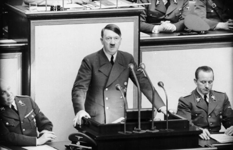 Adolf Hitler makes a speech in Berlin's Reichstag about the Balkan situation